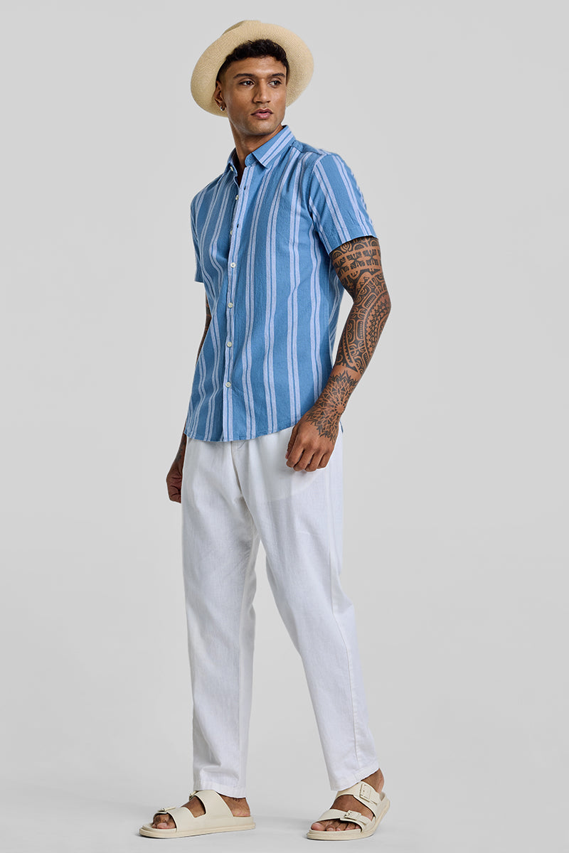 Blue Stripes Linen Shirt