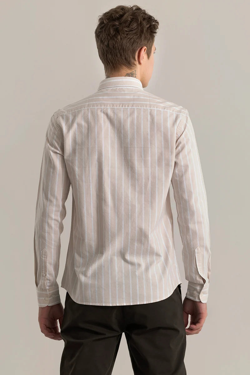 Bodil Beige Striped Shirt