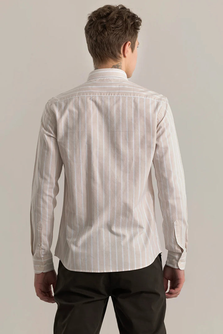 Bodil Beige Striped Shirt