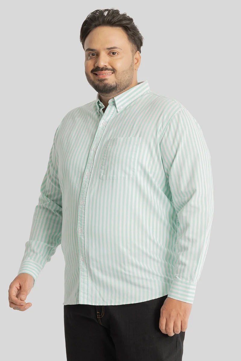 Fortunato Mint Stripes Plus Size Shirt