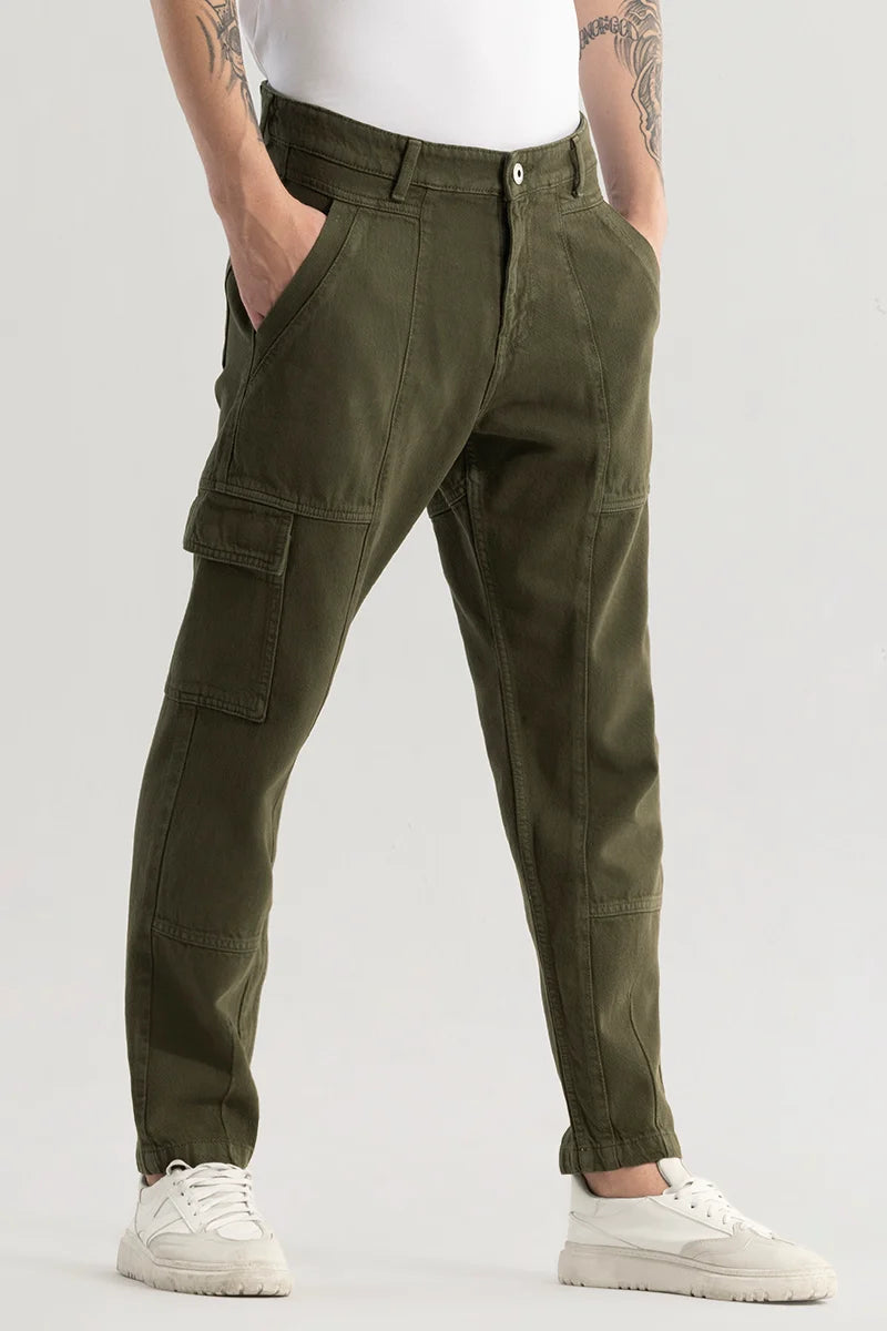 Trendtwill Olive Relaxed Fit Jeans