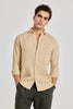 Beige Slim Fit Textured Shirt