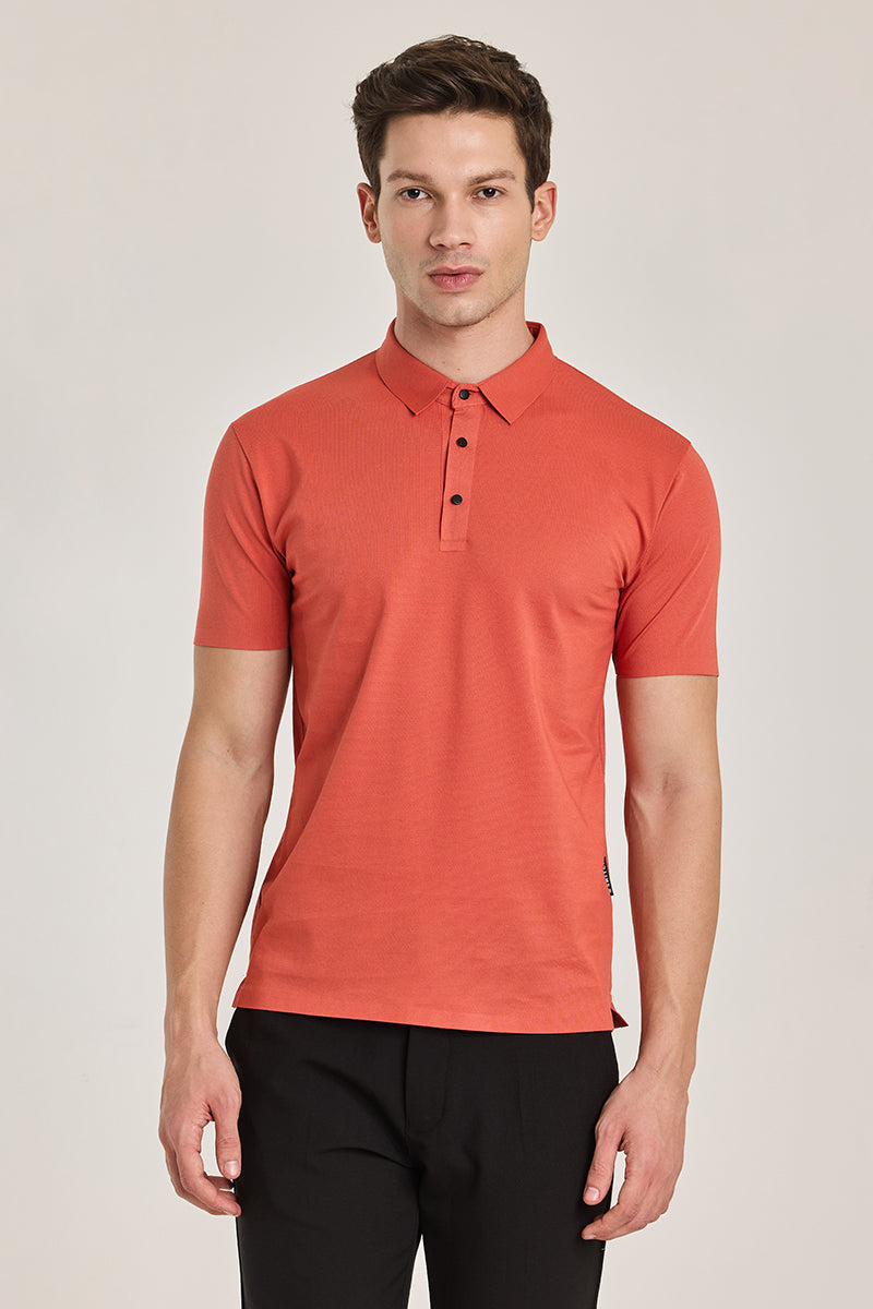 Coral Stitchless Polo T-Shirt