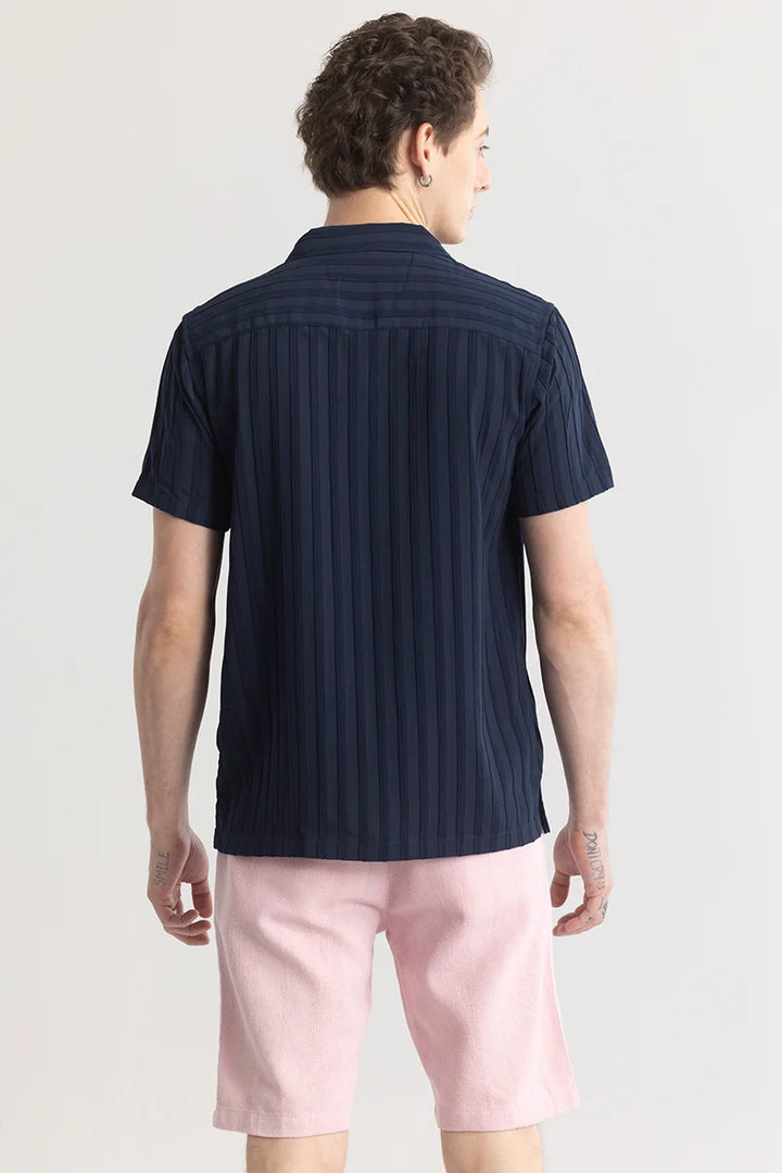 Stripariffic Navy Self-Design Shirt