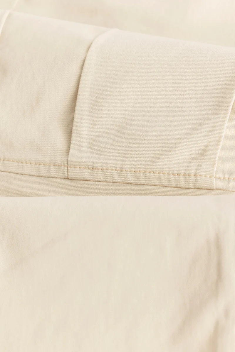 Odyssey Cream Plain Slim Fit Trousers