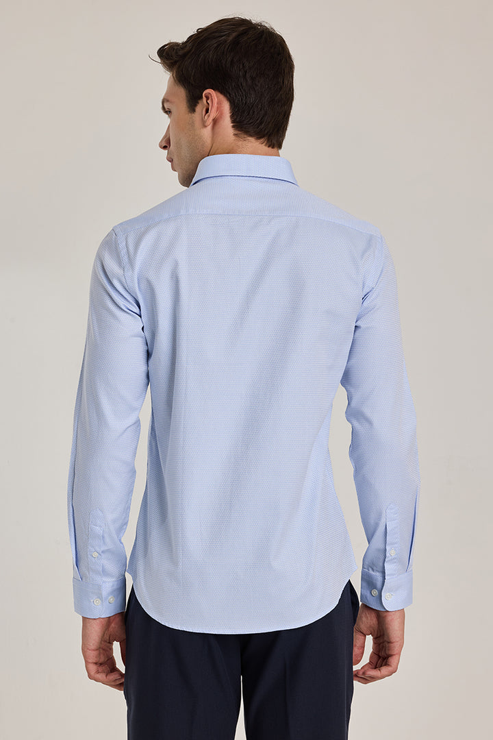 Light Blue Self-Design Shirt