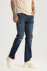 Navy Distressed Regular Fit Jeans