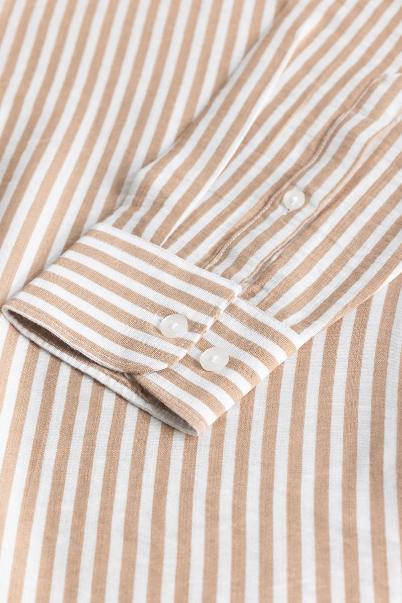 Stripehaven Beige Striped Shirt