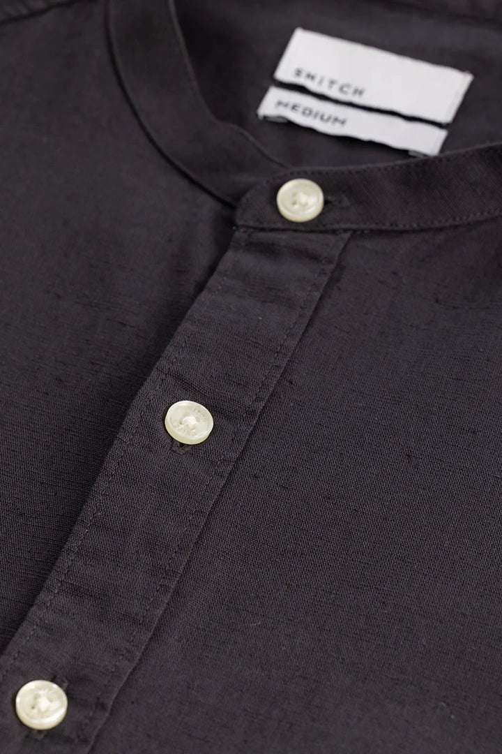 Linen Elegance Dark Grey Shirt