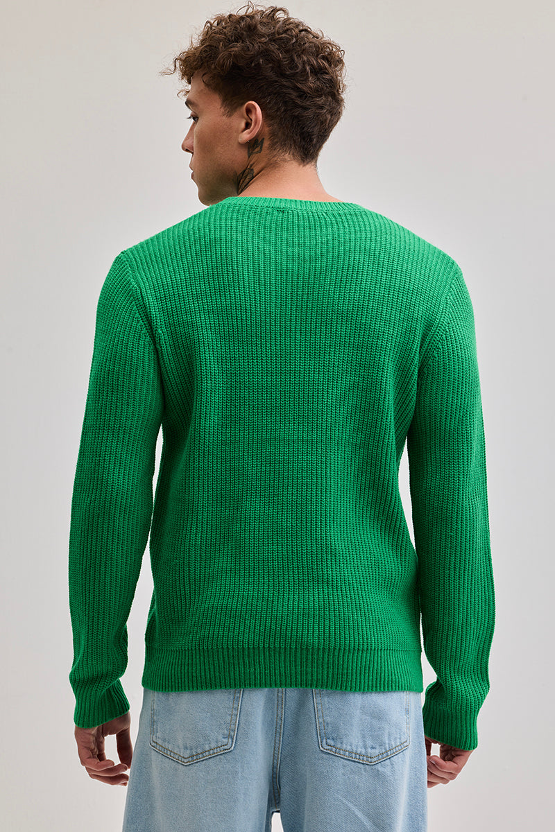 Green Fisherman Knit Sweater