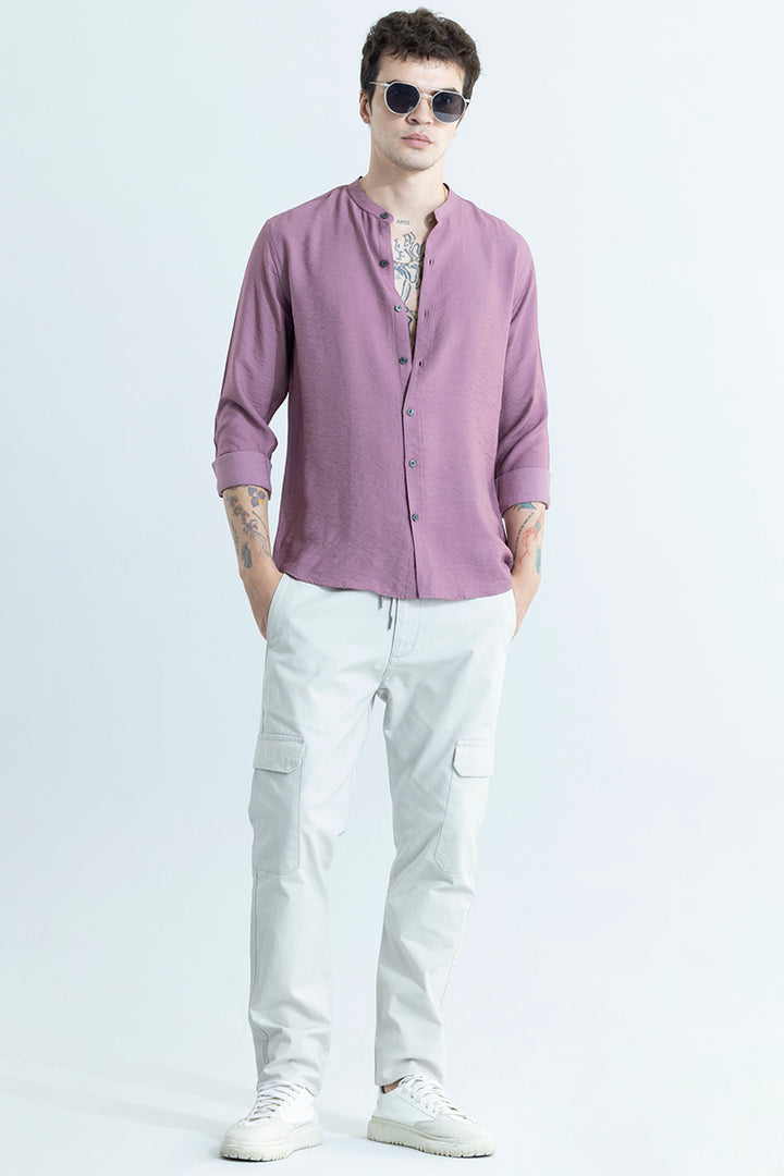 Calista Mauve Mandarin Shirt