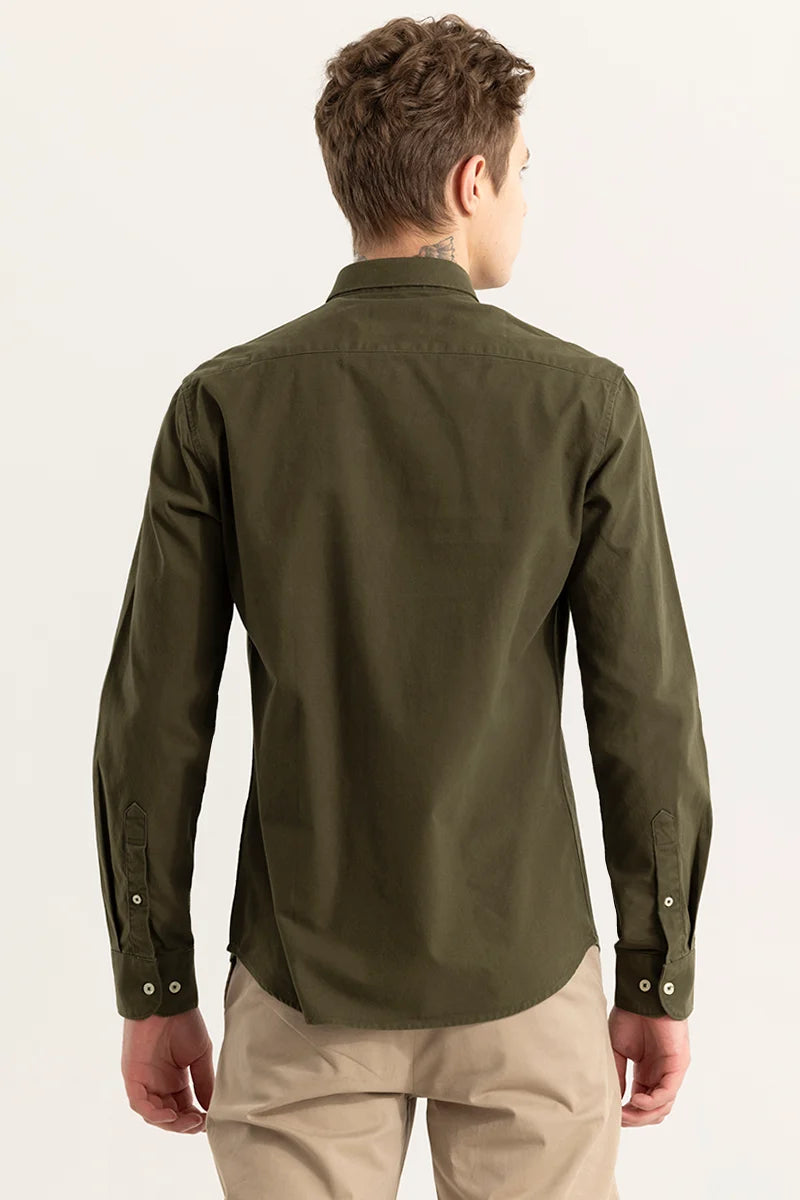 Shirtolo Plain Olive Shirt