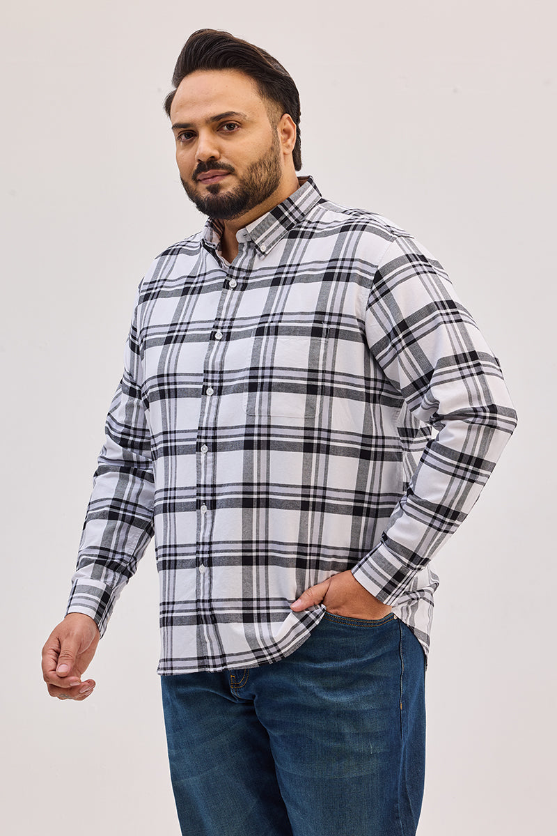 White Checks Regular Fit Shirt