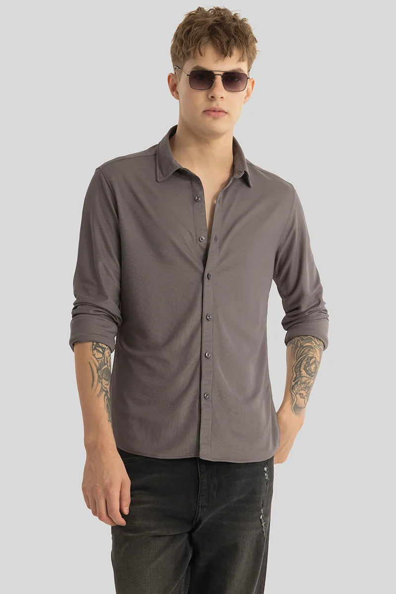 Carmine Grey Knitted Shirt