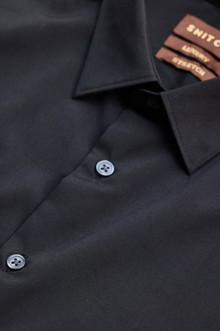 Black Slim Fit Stretch Shirt