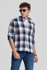 Navy Box Fit Tartan Shirt