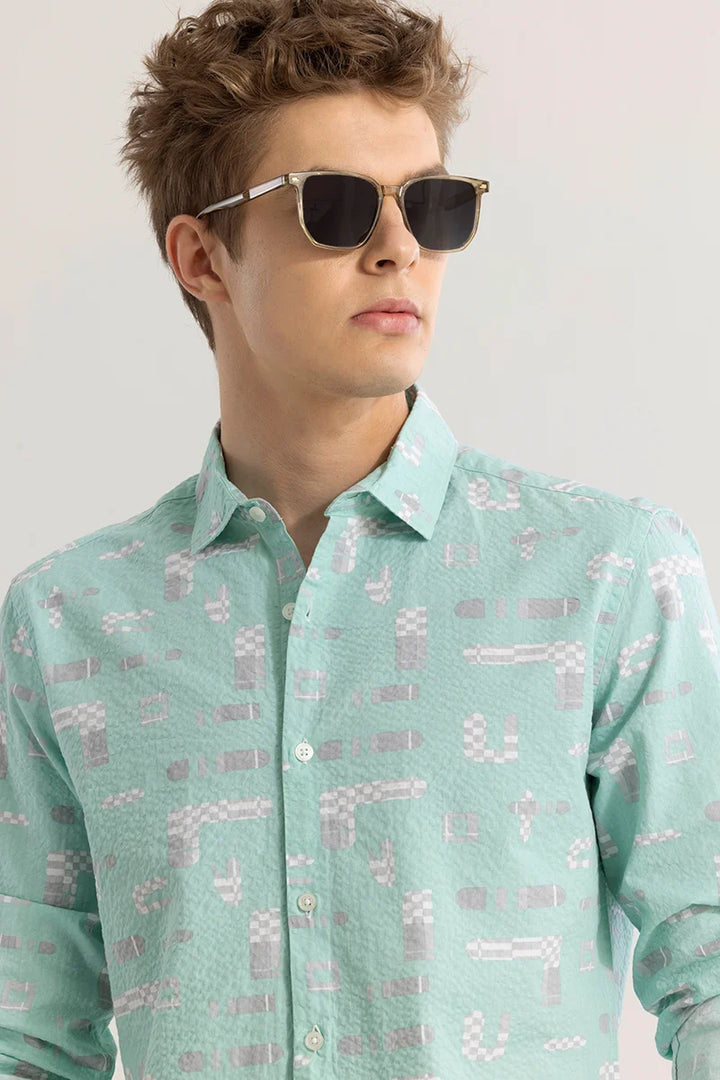 Mintstellar Green Textured Shirt