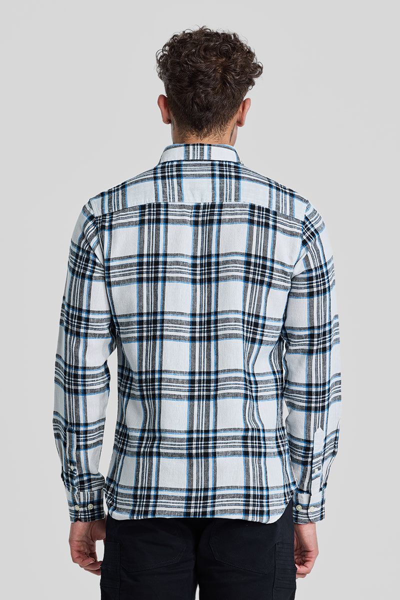 Blue Checks Linen Blend Shirt