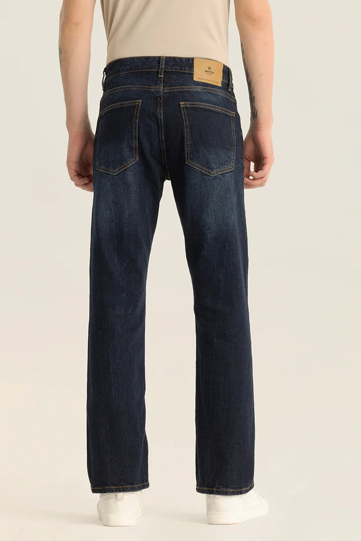 Vanguard Dark Blue Distressed Bootcut Jeans