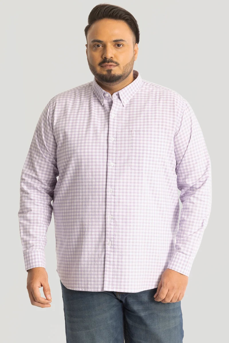 Lavender Oxford Checks Plus Size Shirt