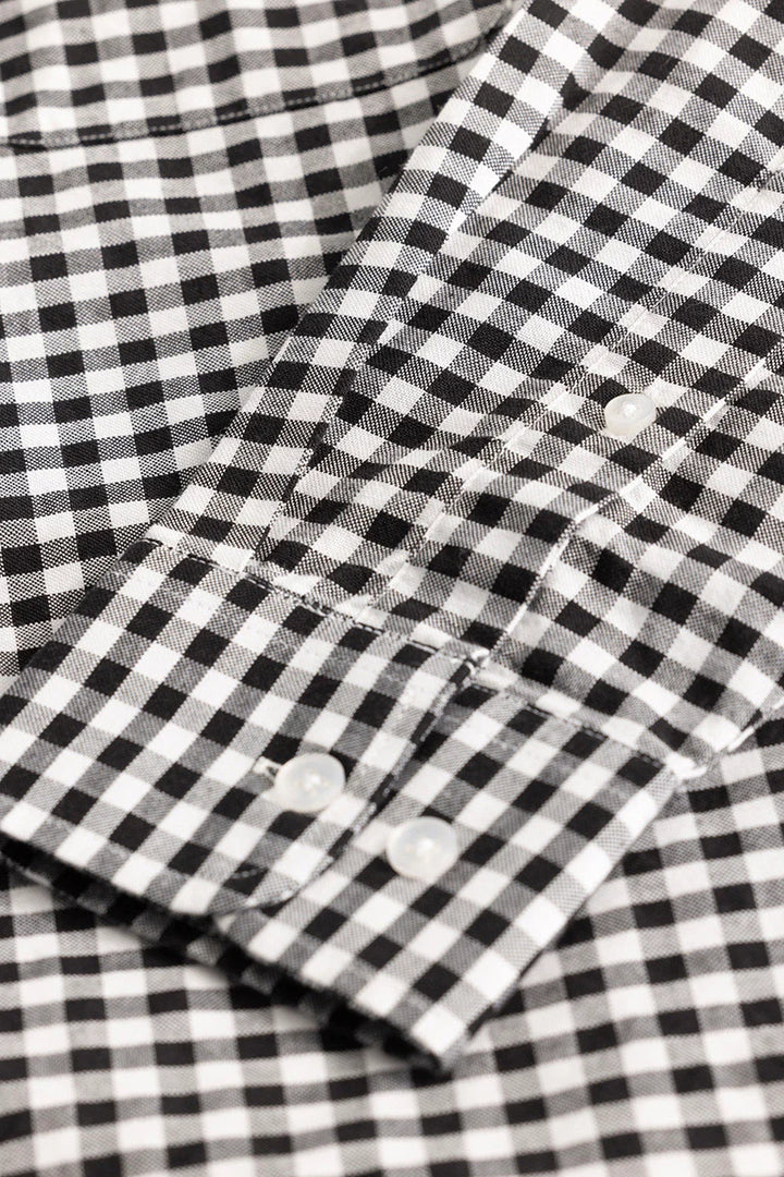 Black Gingham Checks Shirt