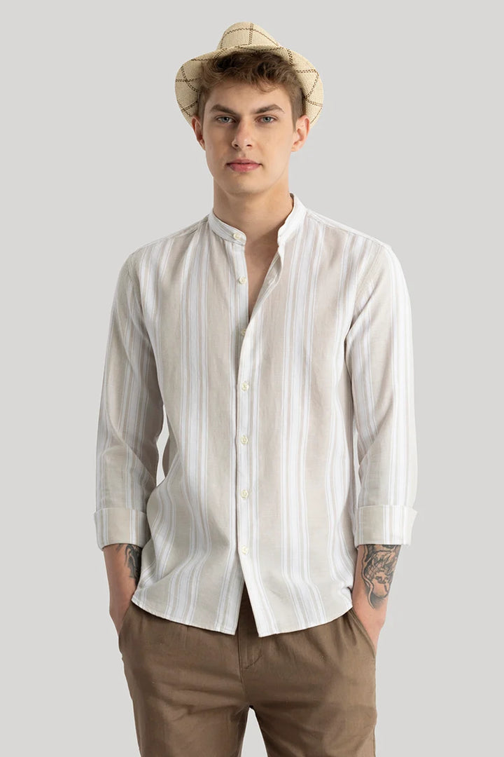 Elise Cream Stripes Shirt