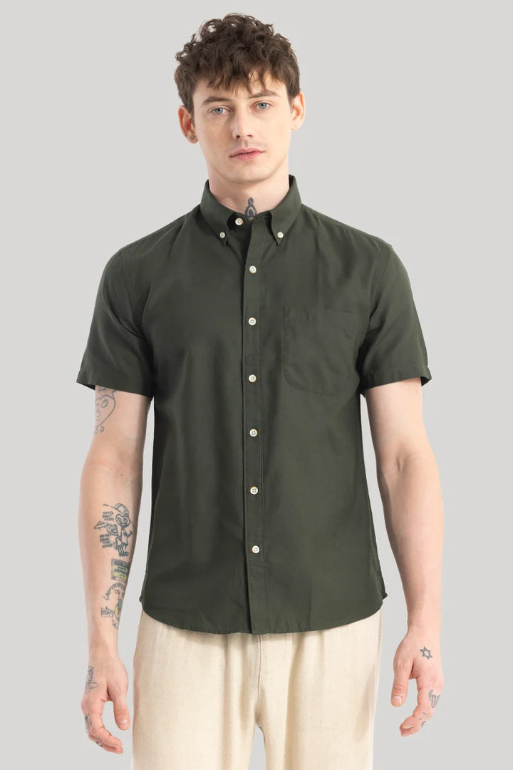 Vidar Olive Plain Shirts