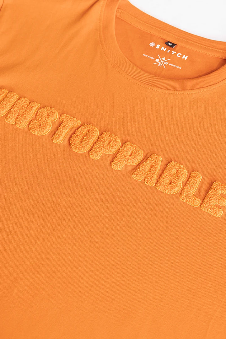 Stylusion Orange Printed T-Shirt