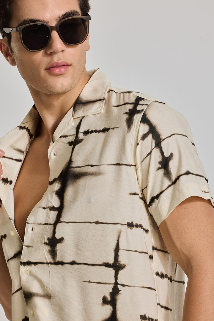 Cream Cuban Abstract Shirt