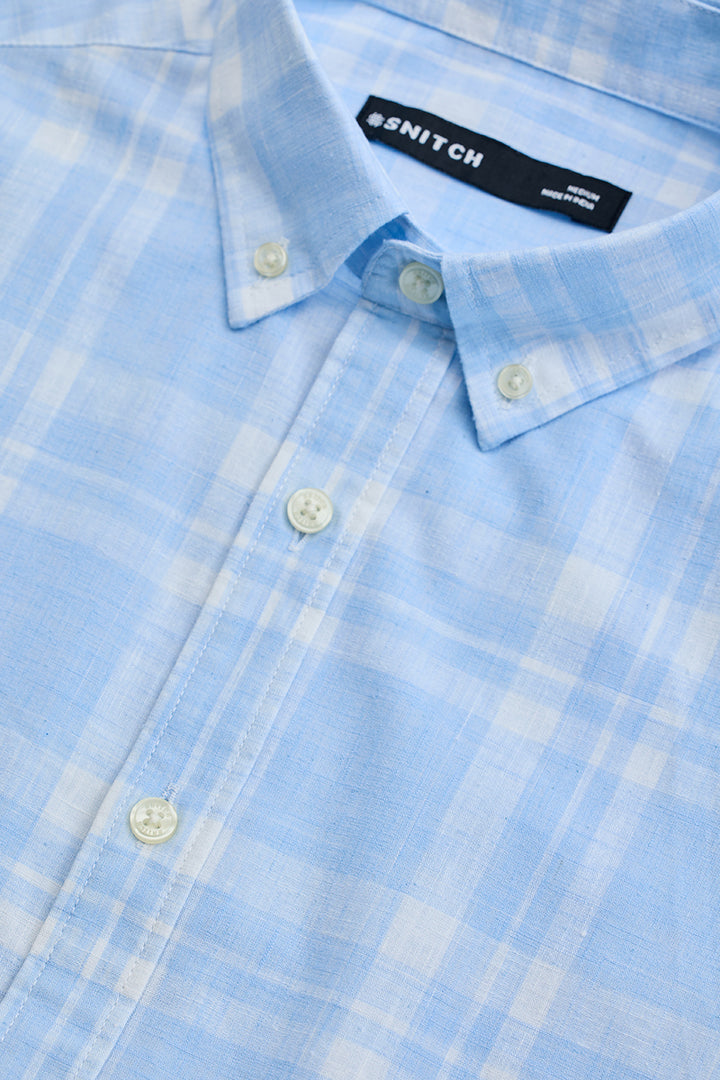 Light Blue Checks Oxford Shirt