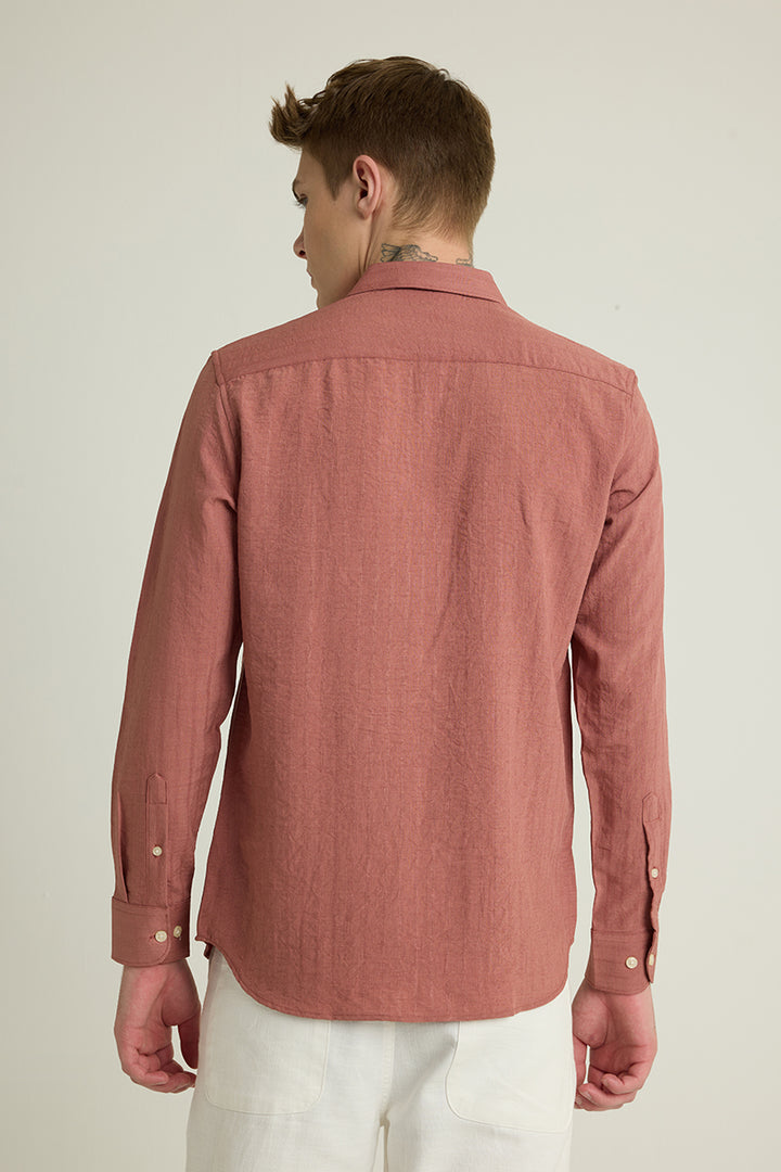 Mauve Self Stripe Shirt