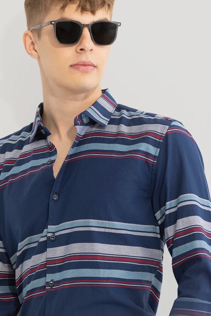 Dark Blue Stripes Slim Fit Shirt