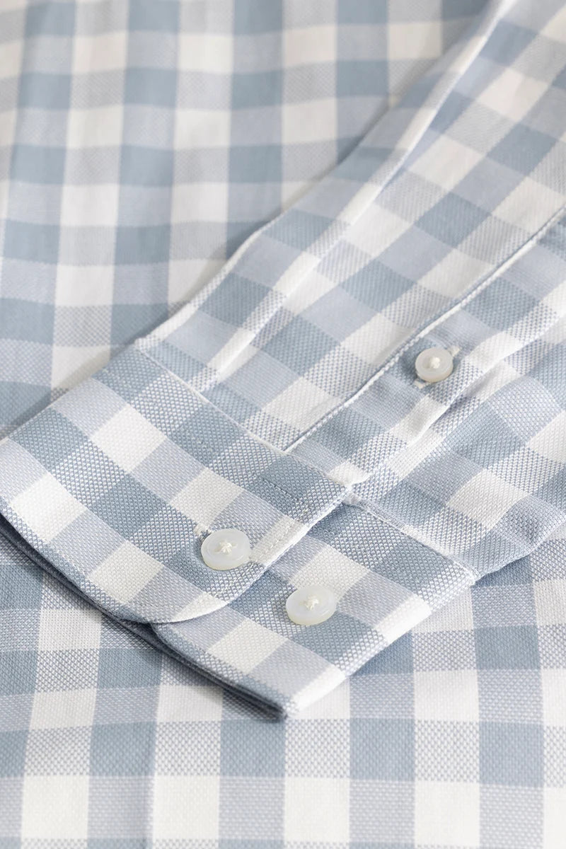 Light Blue Slim Fit Checks Shirt