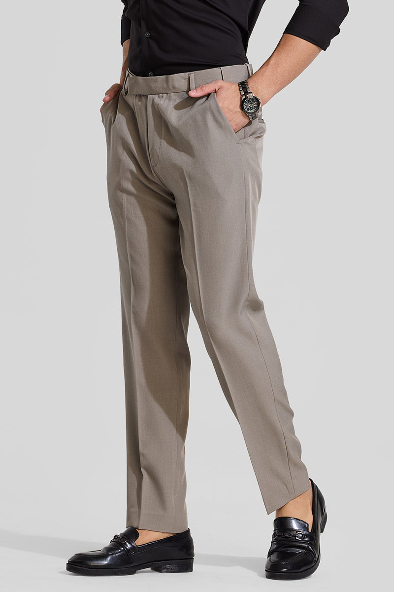 Ash Grey Stretch Slim Fit Trousers