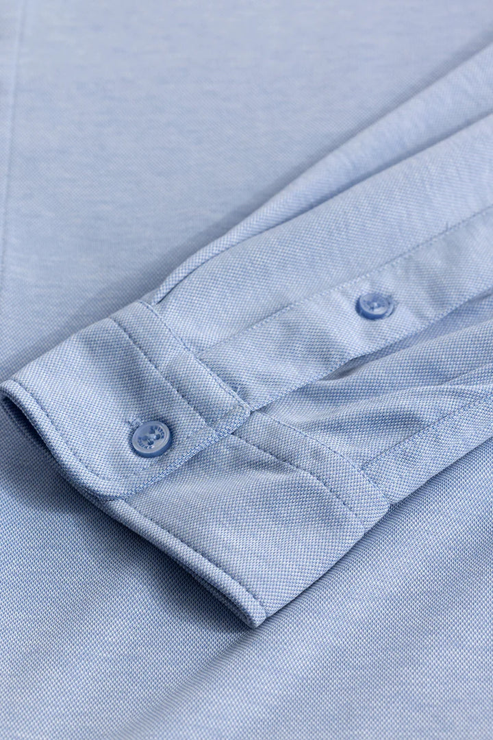 CollarEase Blue Plain Shirt