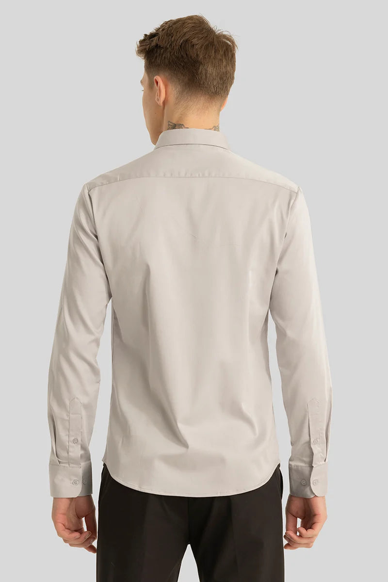 Etnni Light Grey Plain Stitchless Shirt