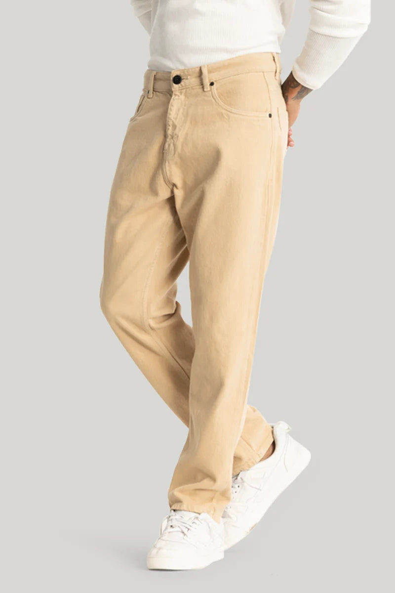 Khaki Baggy Fit Jeans