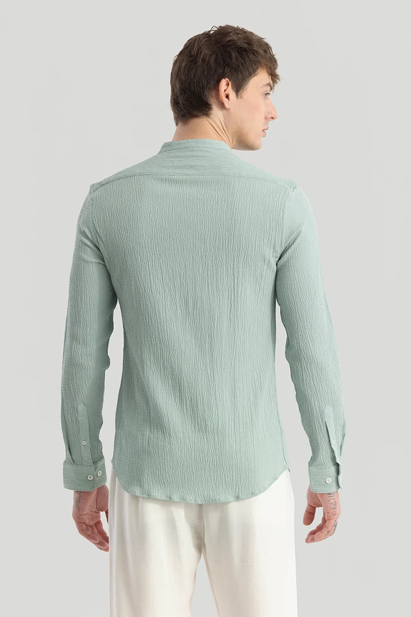 Berit Light Green Textured Shirts