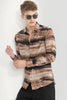 Brown Textured Abstract Shirt