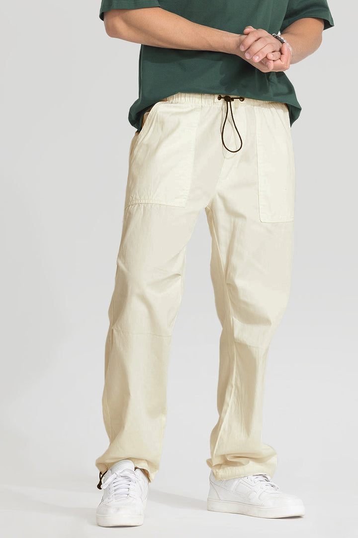 Cream Relaxed Fit Joggers