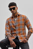 Orange Checks Slim Fit Shirt