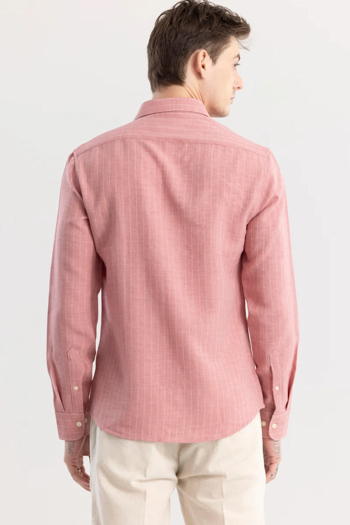 Linen Line Peach Stripe Shirt