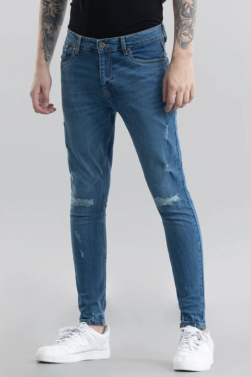 Ilaria Blue Distressed Skinny Fit Jeans