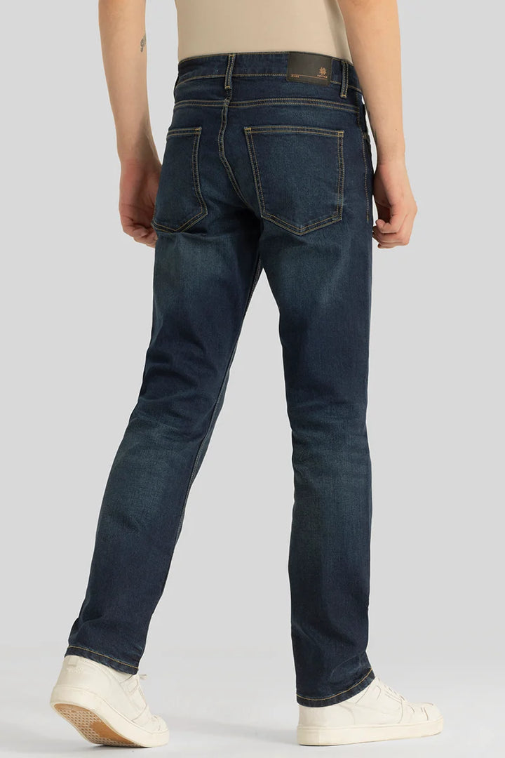 Brigitte Ink Blue Plain Straight Fit Jeans