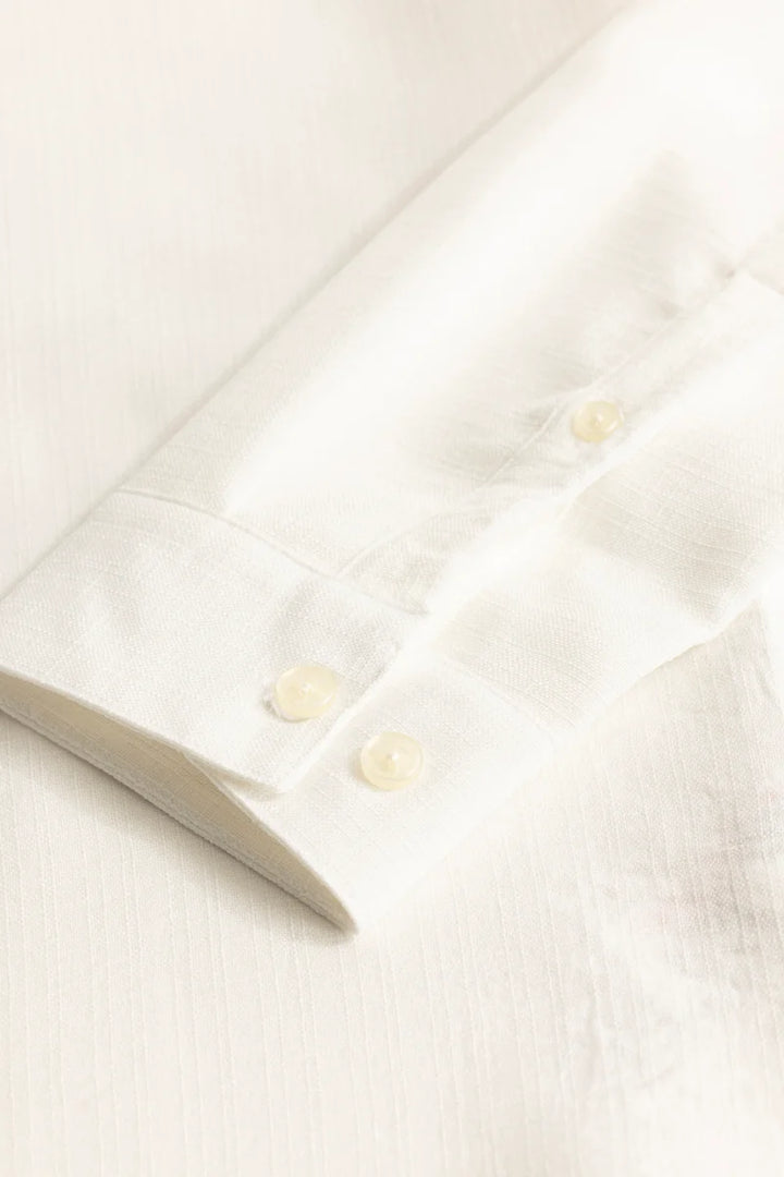 White Mandarin Linen Shirt