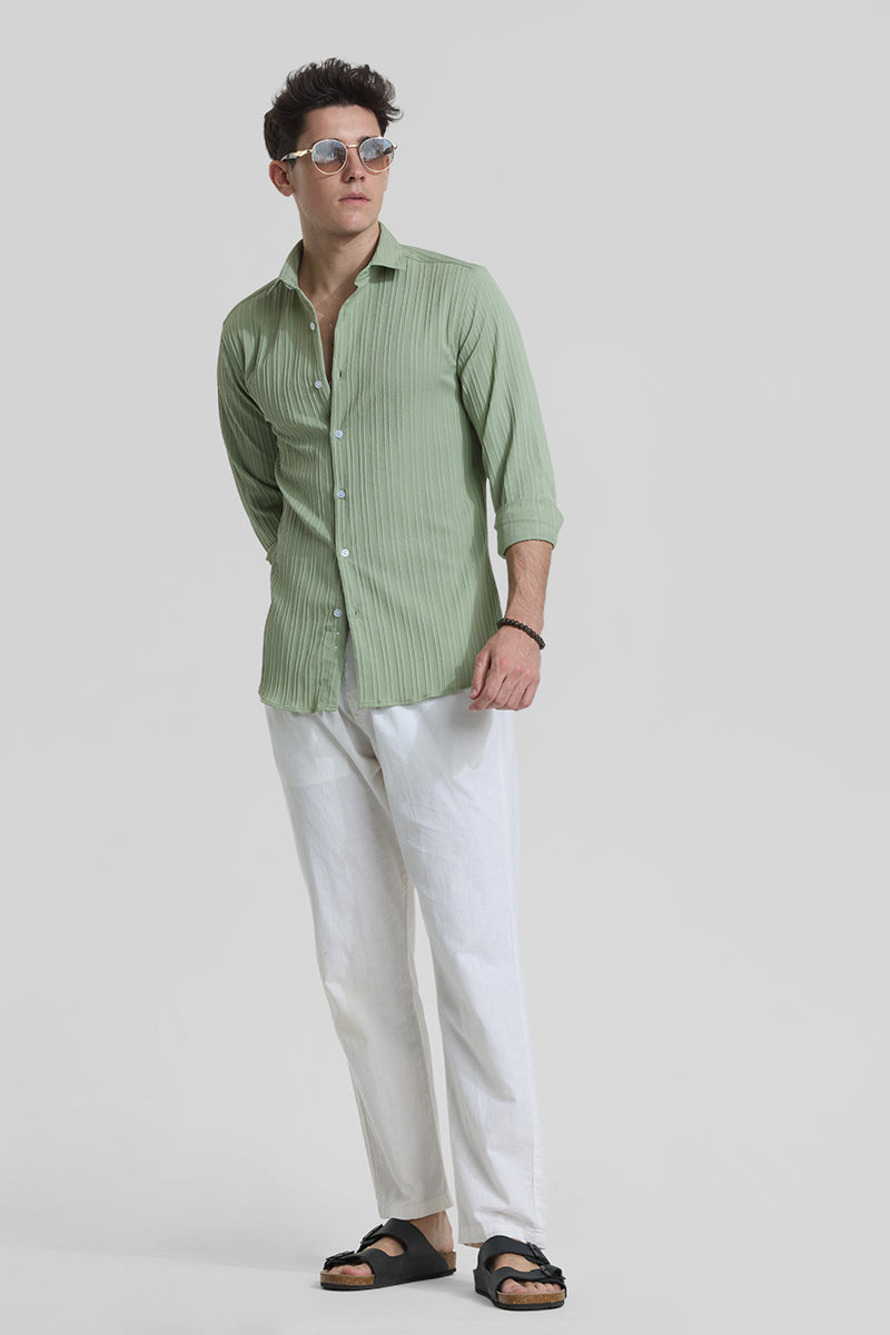 Sage Stripes Slim Fit Shirt