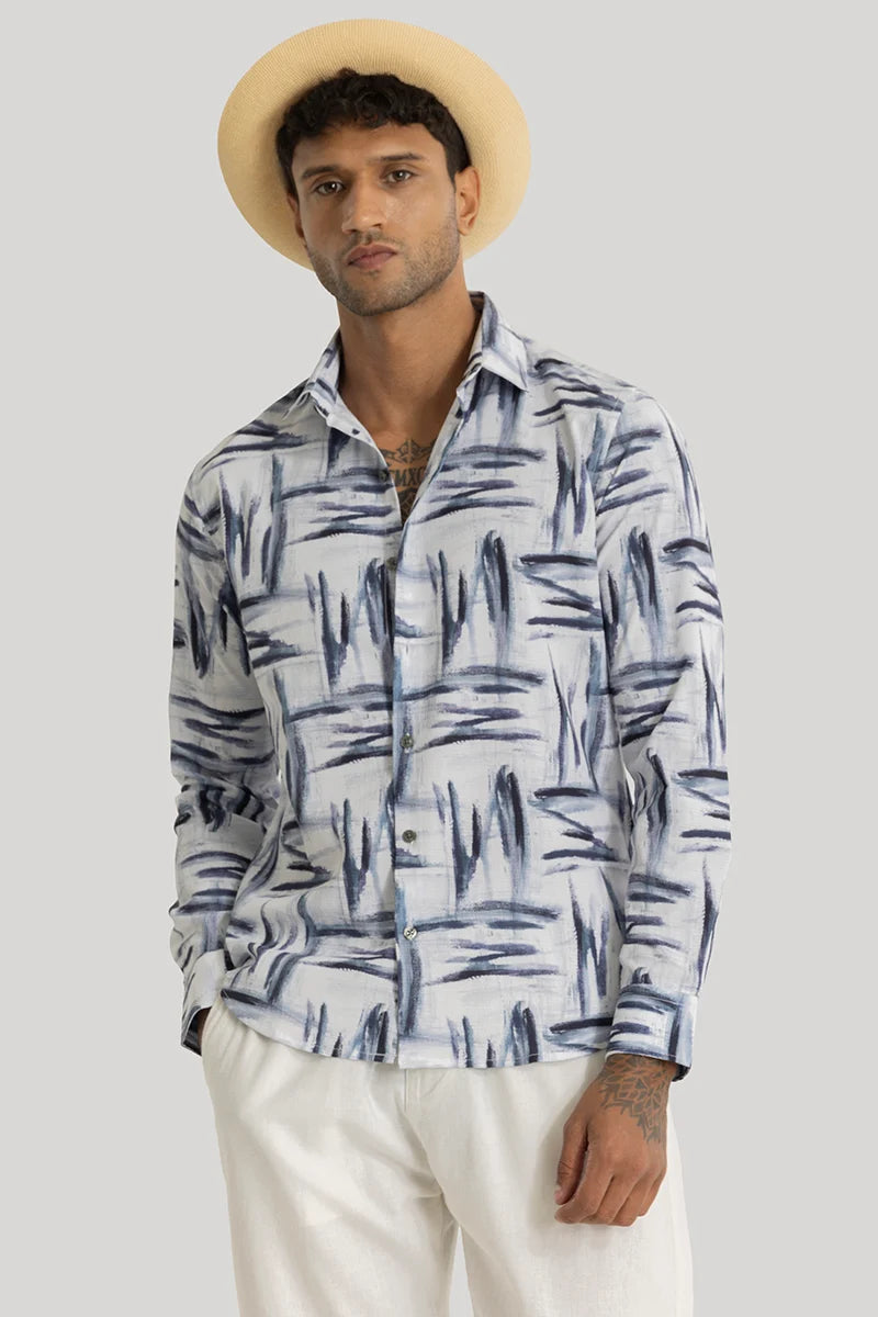 Buy Men's Apex Navy Abstract Shirts Online | Snitch – SNITCH