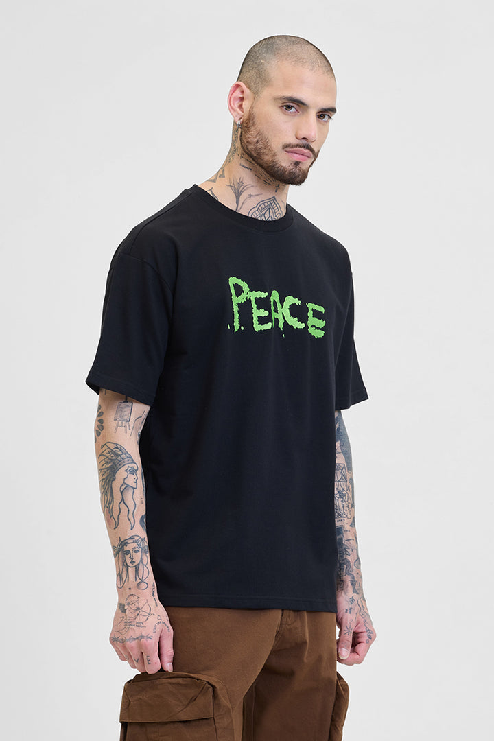 Peace Black Oversized T-Shirt