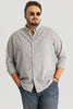 Light Grey Linen Blend Plus Size Shirt