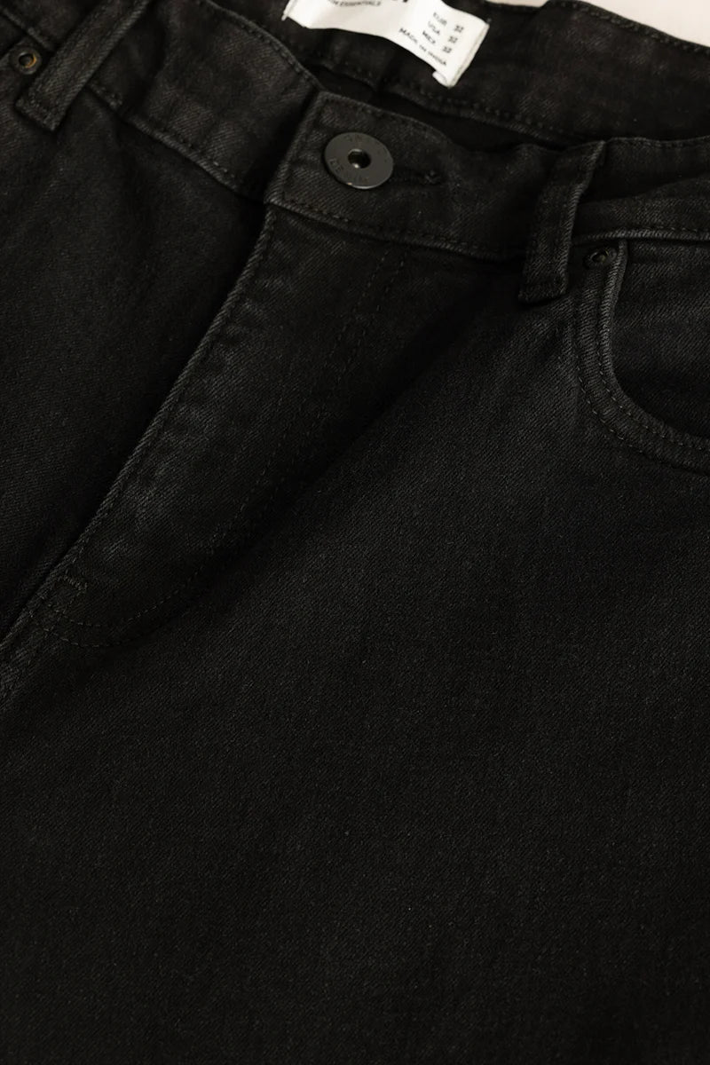 Nexus Black Plain Slim Fit Jeans